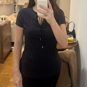 Hugo Boss Women’s Dark Blue Short-Sleeve Blouse